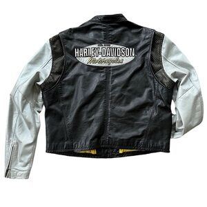 Harley-Davidson | Leather Aluminator Motorcycle Jacket | Black and Silver | XL